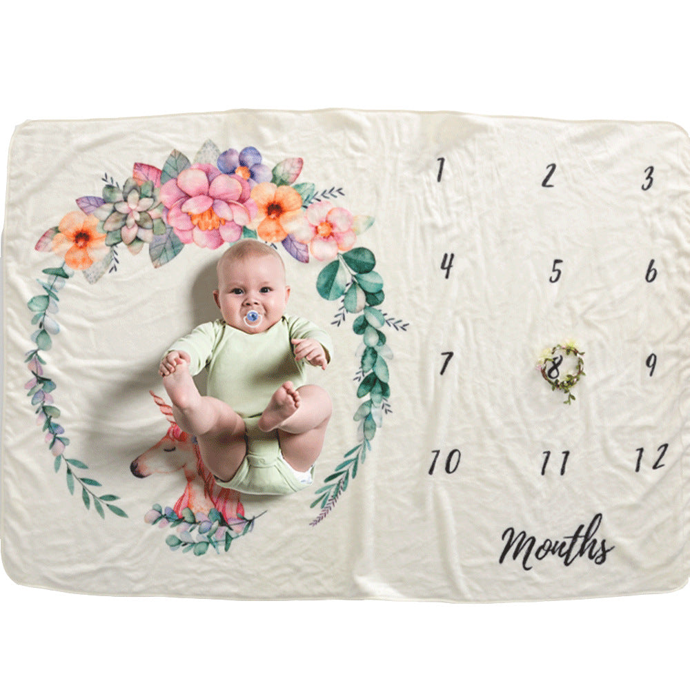 Baby Milestone Blanket Baby Photography Props Blanket Newborn 12 Monthly Photo Props Angel Wings Background Blanket